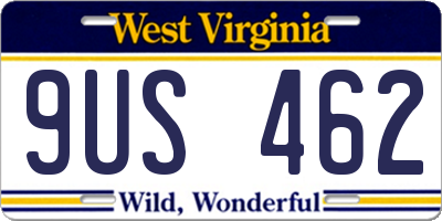 WV license plate 9US462