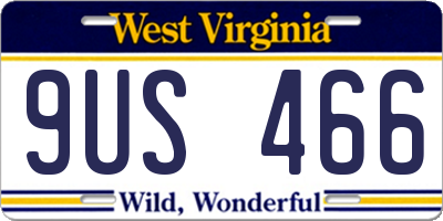 WV license plate 9US466