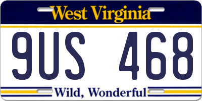 WV license plate 9US468