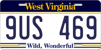 WV license plate 9US469