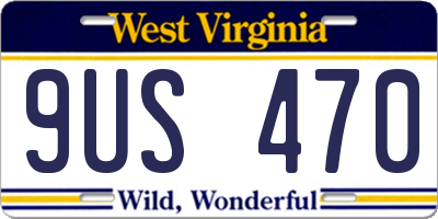 WV license plate 9US470