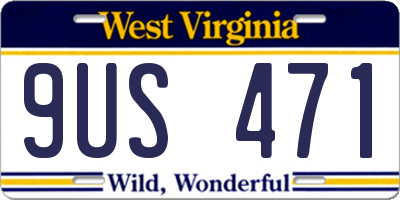 WV license plate 9US471