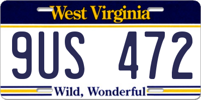WV license plate 9US472