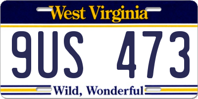 WV license plate 9US473