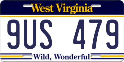 WV license plate 9US479