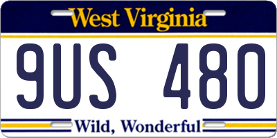 WV license plate 9US480