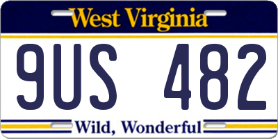 WV license plate 9US482