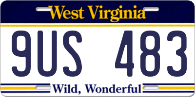 WV license plate 9US483