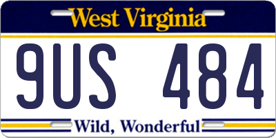 WV license plate 9US484