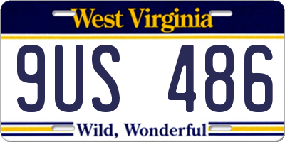 WV license plate 9US486