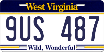 WV license plate 9US487