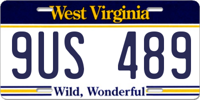 WV license plate 9US489