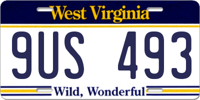 WV license plate 9US493