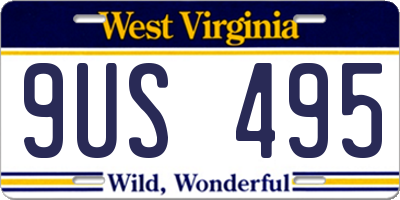 WV license plate 9US495