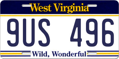 WV license plate 9US496