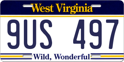 WV license plate 9US497