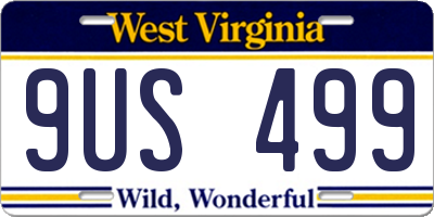 WV license plate 9US499