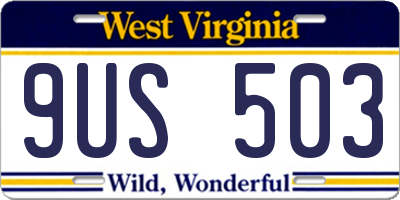 WV license plate 9US503