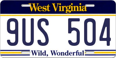 WV license plate 9US504
