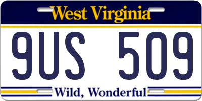 WV license plate 9US509