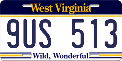 WV license plate 9US513