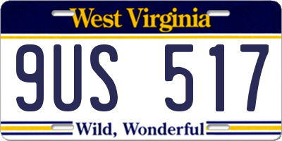 WV license plate 9US517