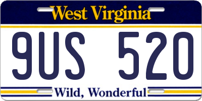 WV license plate 9US520