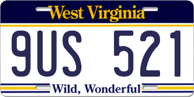 WV license plate 9US521