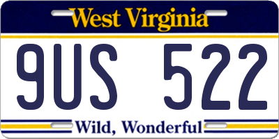 WV license plate 9US522