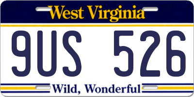 WV license plate 9US526