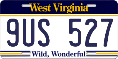 WV license plate 9US527
