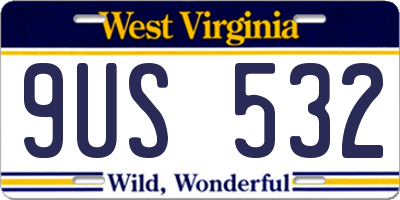 WV license plate 9US532