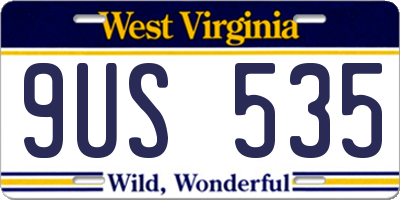 WV license plate 9US535