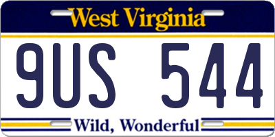 WV license plate 9US544