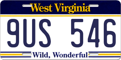 WV license plate 9US546