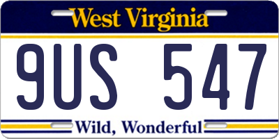 WV license plate 9US547