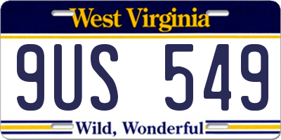 WV license plate 9US549