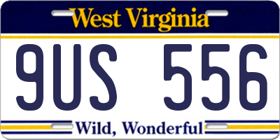WV license plate 9US556