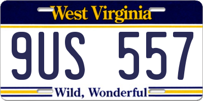 WV license plate 9US557
