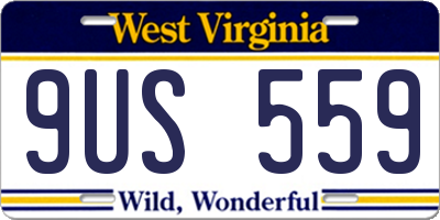 WV license plate 9US559