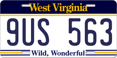 WV license plate 9US563