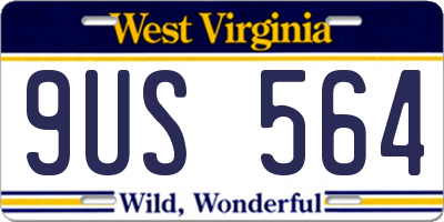 WV license plate 9US564