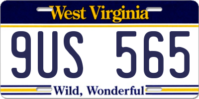 WV license plate 9US565