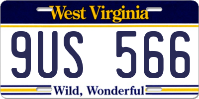 WV license plate 9US566
