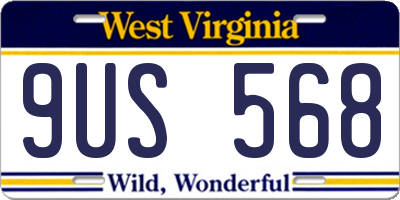 WV license plate 9US568