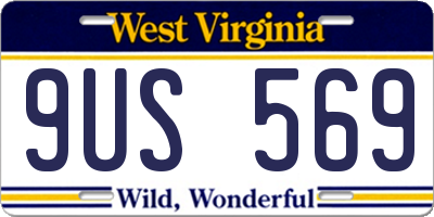 WV license plate 9US569