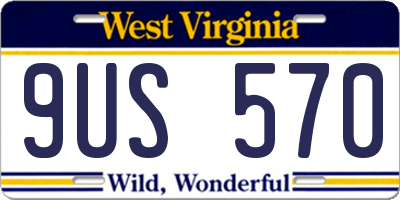 WV license plate 9US570