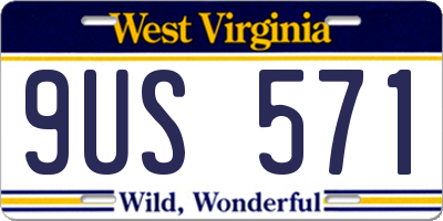 WV license plate 9US571