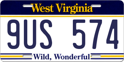 WV license plate 9US574