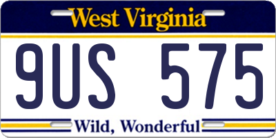 WV license plate 9US575